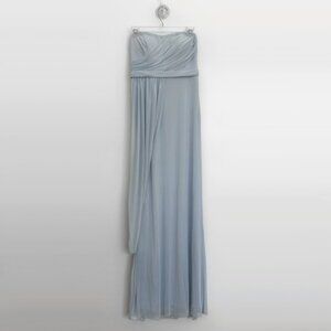 Light Blue David's Bridal Strapless Bridesmaid Dress Size 8
